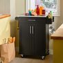 Kitchen Trolley Storage Cabinet with Wheels Multifunctional Sideboard Serving Trolley with Door and Drawer Stainless Steel Tray, Image 5