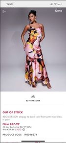 ASOS cowl neck satin tie back maxi dress