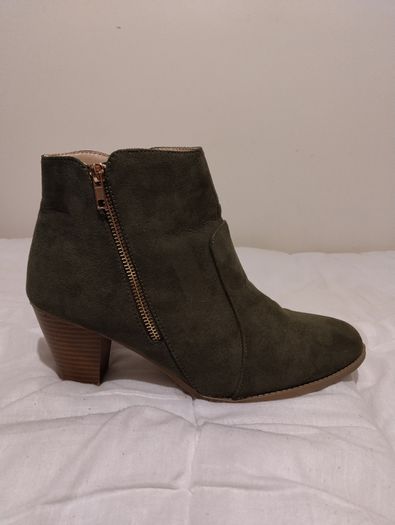 Green Suede Ankle Boots