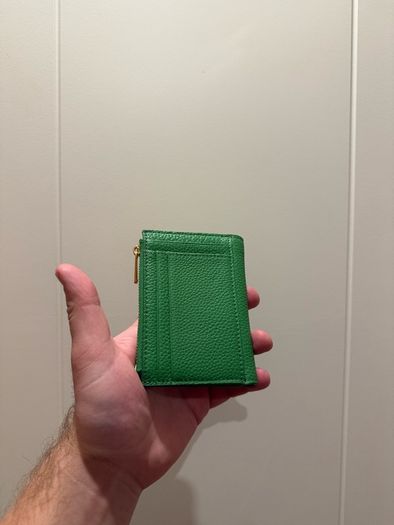 Oroton Margot Mini 10 Credit card zip wallet women green vintage