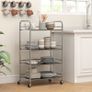 4 Tier Stainless Steel Kitchen Storage Trolley with Adjustable Shelves Image 6