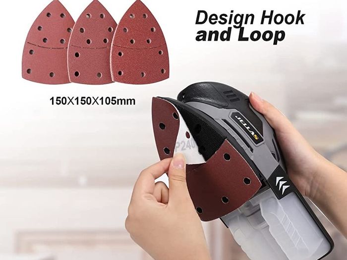 Detail Mouse Sander, 220W Compact Sander Machine for Wood, 13,000 RPM Sanders with Dust Collection, 12PCS Standard Sandpapers, 4 Finger Attachment and Sanding Pad Included (FREE POSTAGE)