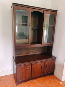 Oak and glass cabinet/ dresser