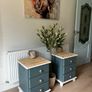 Upcycled Solid Wood Bedside Locker Pair Modern Rustic Finish Image 3