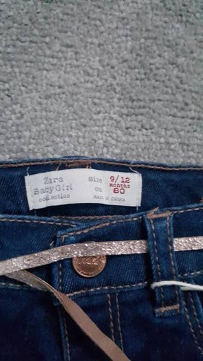 BNWT Zara baby girl jeans with floral lining 9-12mths