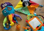 Baby Sensory Rattle Chime Toy and Baby Comforter Bundle 3 pc /Sensory Toys