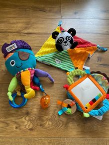 Baby Sensory Rattle Chime Toy and Baby Comforter Bundle 3 pc /Sensory Toys