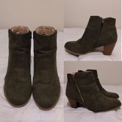 Green Suede Ankle Boots