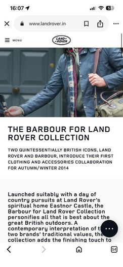 Rare Barbour Land Rover Defender Quilted Jacket
