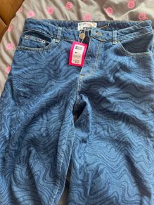 Brand new with label Helen Steele  dark blue  patten detail wide leg jeans