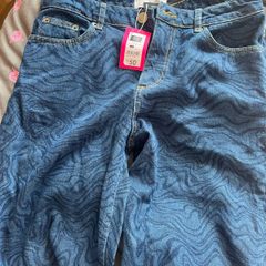Brand new with label Helen Steele  dark blue  patten detail wide leg jeans