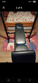 weight bench and bar