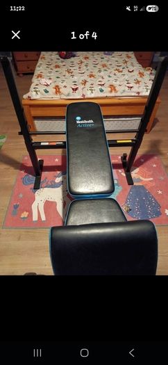 weight bench and bar