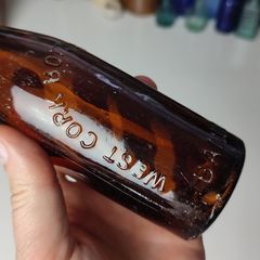 174 - Vintage West Cork Bottling Company Beer Embossed Letters Brown Amber Glass Decorative Collectible Bottle
