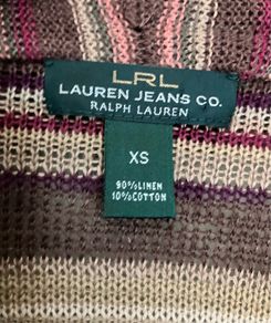 Size 8-10 Linen Striped Cardigan by Ralph Lauren