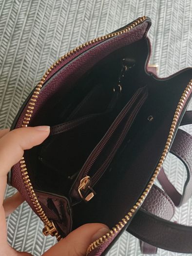 Dune backpack / handbag in burgundy