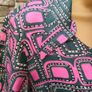 Vintage 1960s 1970s Dark Green & Pink abstract shift dress Dagger Collar size M/L  Postage included Image 3