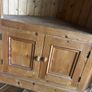 Pine corner cabinet unit with stain glass lead detail Image 5