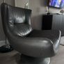 Leather Swivel Armchair Image 2