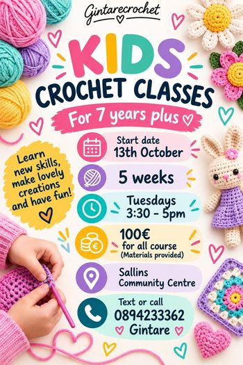 Kids crochet in Sallins