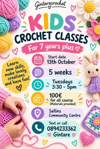 Kids crochet course 5 weeks