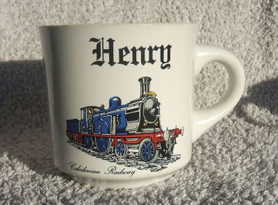 CALEDONIAN RAILWAY (Scottish railway) - a personalised mug featuring preserved Caledonian No.123 steam locomotive (c.1990's)