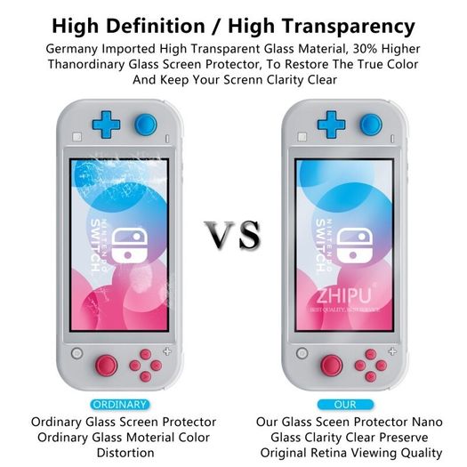 Tempered Glass For Nintendo Switch Lite Glass Screen Protector 2.5D 9H Premium Tempered Glass For Nintendo Switch Lite Protective Film