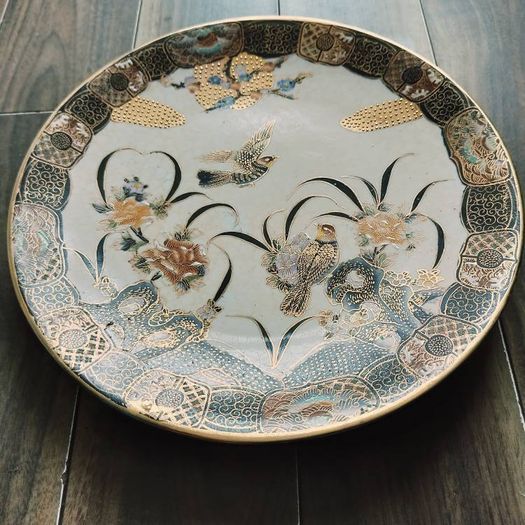 Antique Satsuma Plate with hand-painted