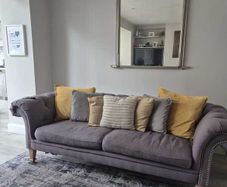 3 seater Chesterfield couch grey PRICE DROP