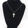 Signed Sterling Silver Cross Necklace, Mother Of Pearl Accent Image 10