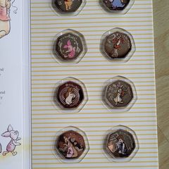 Disney Winnie the Pooh 8 Coin/Medal Full Set