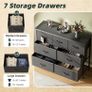 Chest of Drawers for Bedroom with 7 Drawers, Fabric Storage Drawer, Tall Black Hallway Storage Unit Image 5