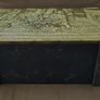 Vintage: Hammered Brass Wood Divided Magazine Rack With Mother & Children Kitchen Scene Image 9