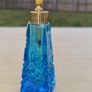 Art deco style cut glass blue perfume bottle Image 3