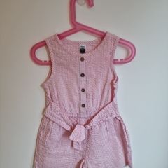 Girls 5-6yrs pink candystripe romper