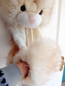 Cute furry all in one hat scarf gloves