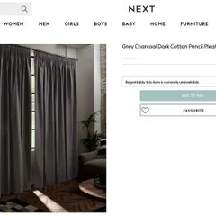 Next Charcoal Curtains - 168wx137d