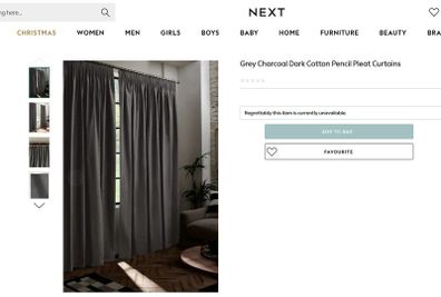 Next Charcoal Curtains - 168wx137d