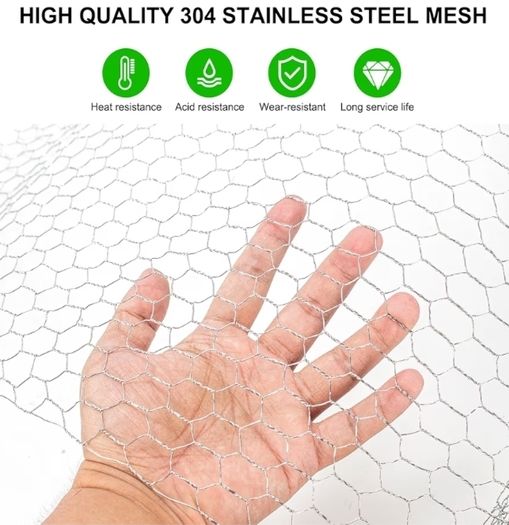 40cm x 5m Floral Chicken Wire Net Galvanized Hexagonal Wire Netting with Mini Cutting Pliers and Gloves for Crafts and Gardening