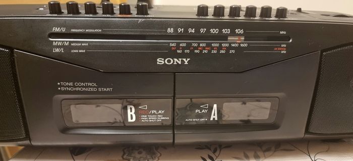 From 1991, Sony CFS-W304L Radio cassette recorder. Working without any problem.