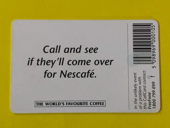 Callcard 1186 Nescafe Gemplus Variations