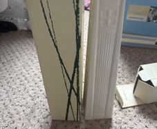 Two unopened Belleek Living vases