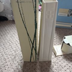 Two unopened Belleek Living vases
