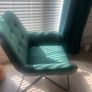 Green Velour Reading Chair Image 2