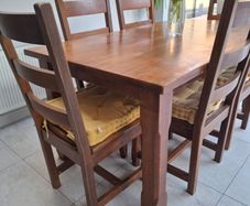 Walnut Solid Wood Dining Table & 6 Chairs