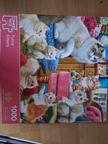 1000 Piece Funny Kittens Jigsaw Puzzle Corner Piece