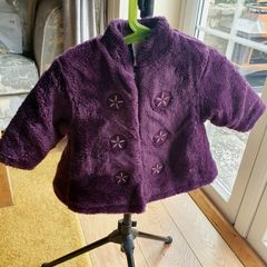 Purple Fur Girls Coat Age 6/12 mths