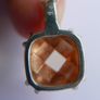 Vintage 925 Sterling Silver Necklace with Peach Faceted Pendant Image 7