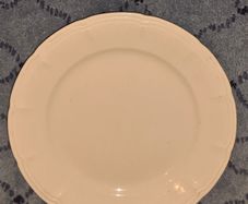 Baby Pink Scalloped Vintage Dinner Plates from Royal Art Pottery