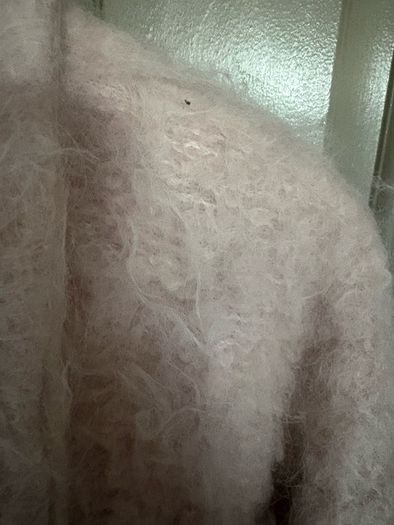 Wool mohair and alpaca mix oversized coat in blush